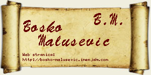 Boško Malušević vizit kartica